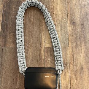 Black Crossbody Bag with Silver Strap